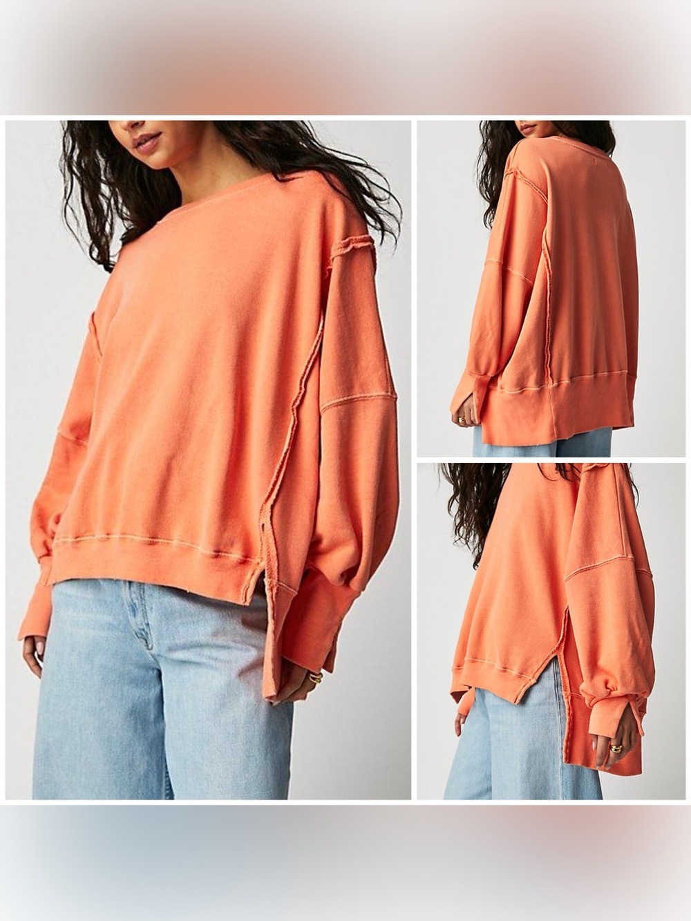 NWT Free People We The Free Camden Sweatshirt - pomplemousse light orange - S